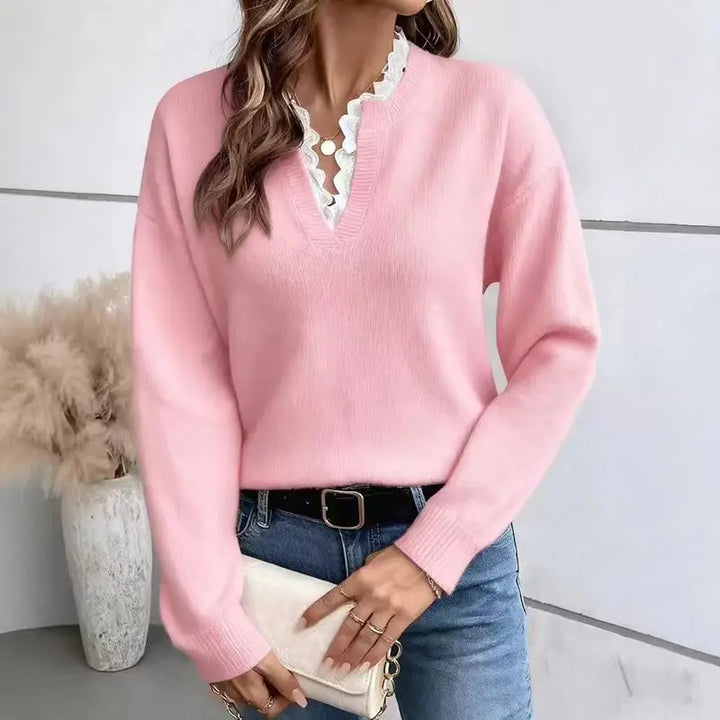 Jane | Ruffle V-neck Sweater