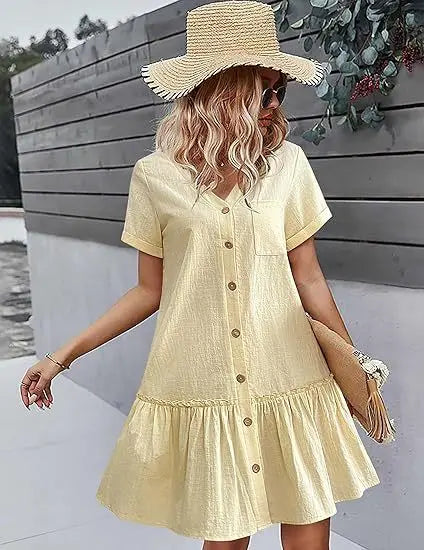 Keilah | Breezy Button Mini Dress