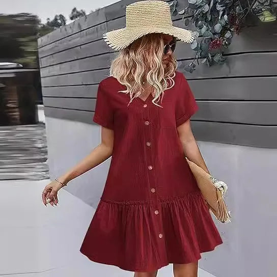 Keilah | Breezy Button Mini Dress