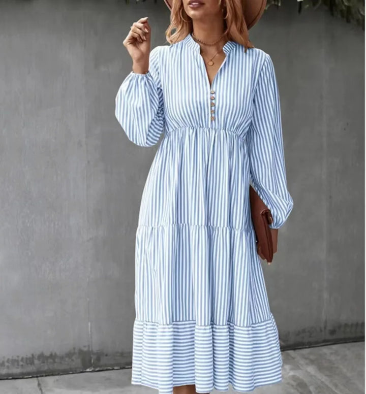Kaitlyn | Retro Striped Maxi Dress