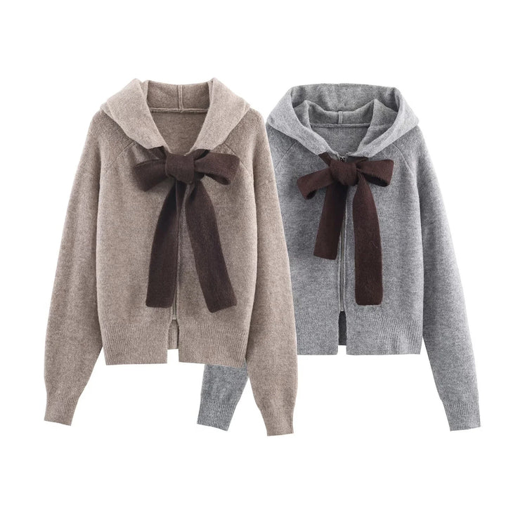 Mila - Bow Hooded Knit