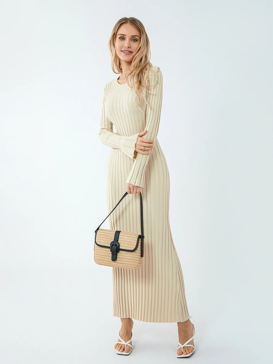 Mia - Ribbed Knit Maxi Dress