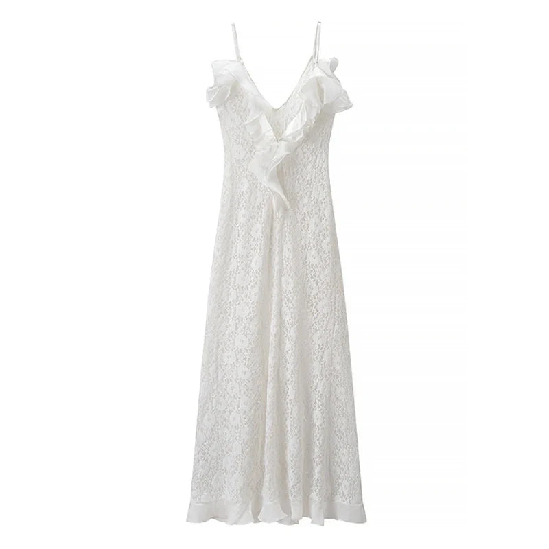 Zarelle | Ruffle Cut-Out Maxi Dress