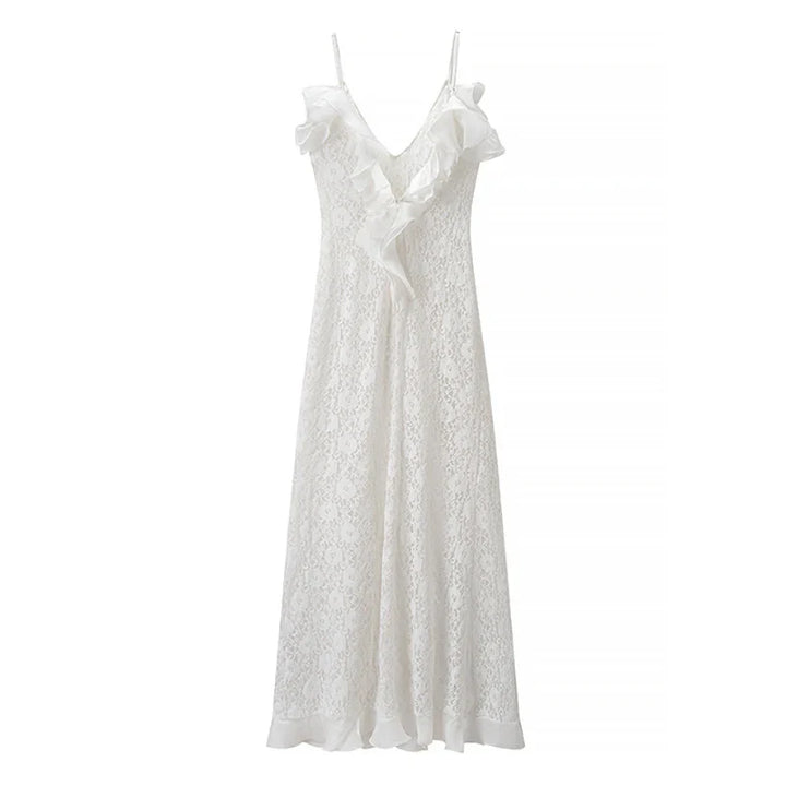 Zarelle | Ruffle Cut-Out Maxi Dress