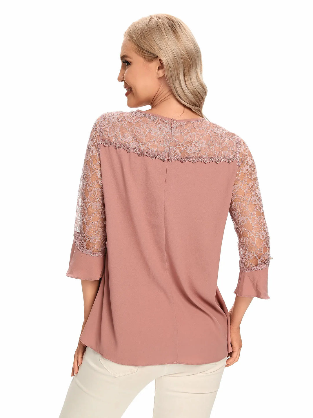 Hannah - Elegant Lace Trim Blouse