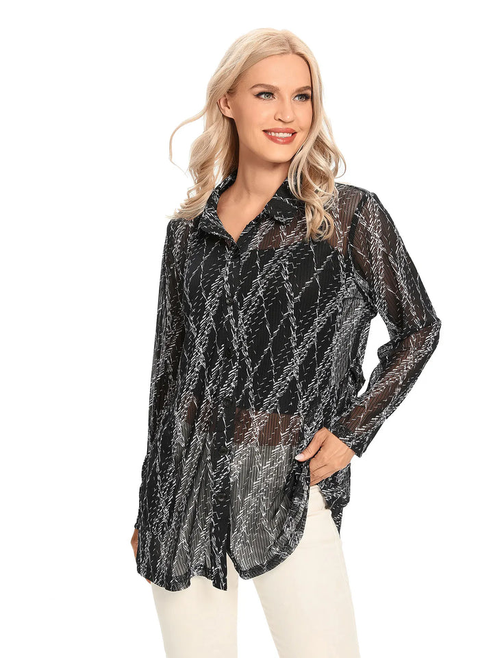 Scarlett - Sheer Print Shirt