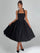 Edith | Square Neck Midi Dress Black