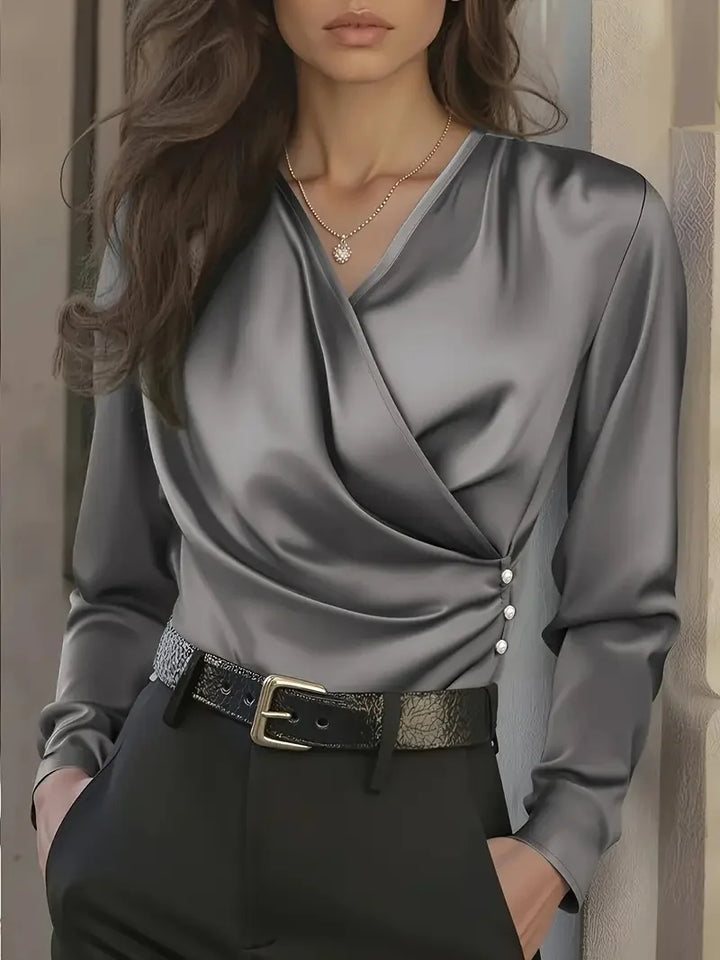Layla - Satin Wrap Blouse