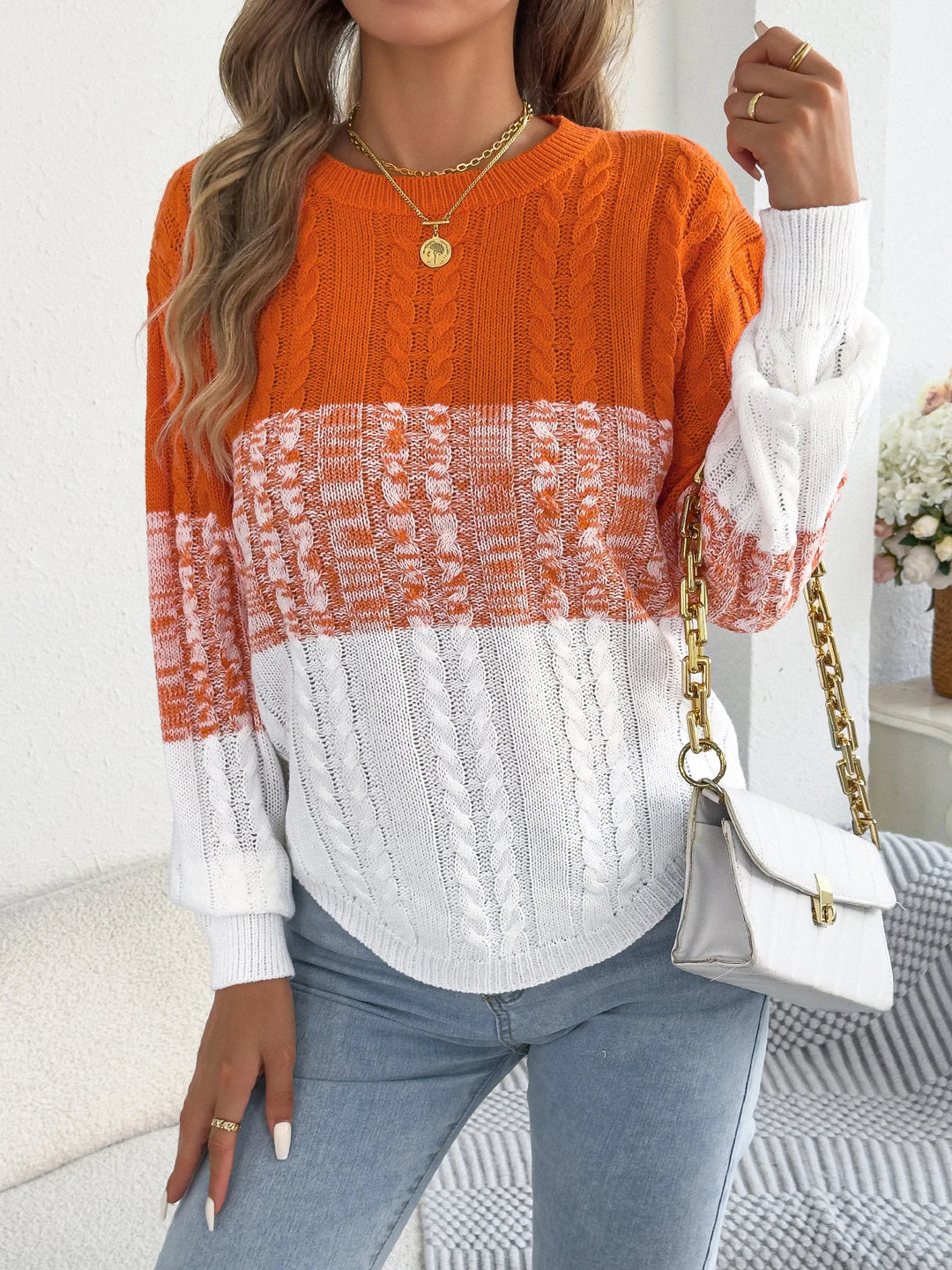 Elara - Colourblock Knit Jumper