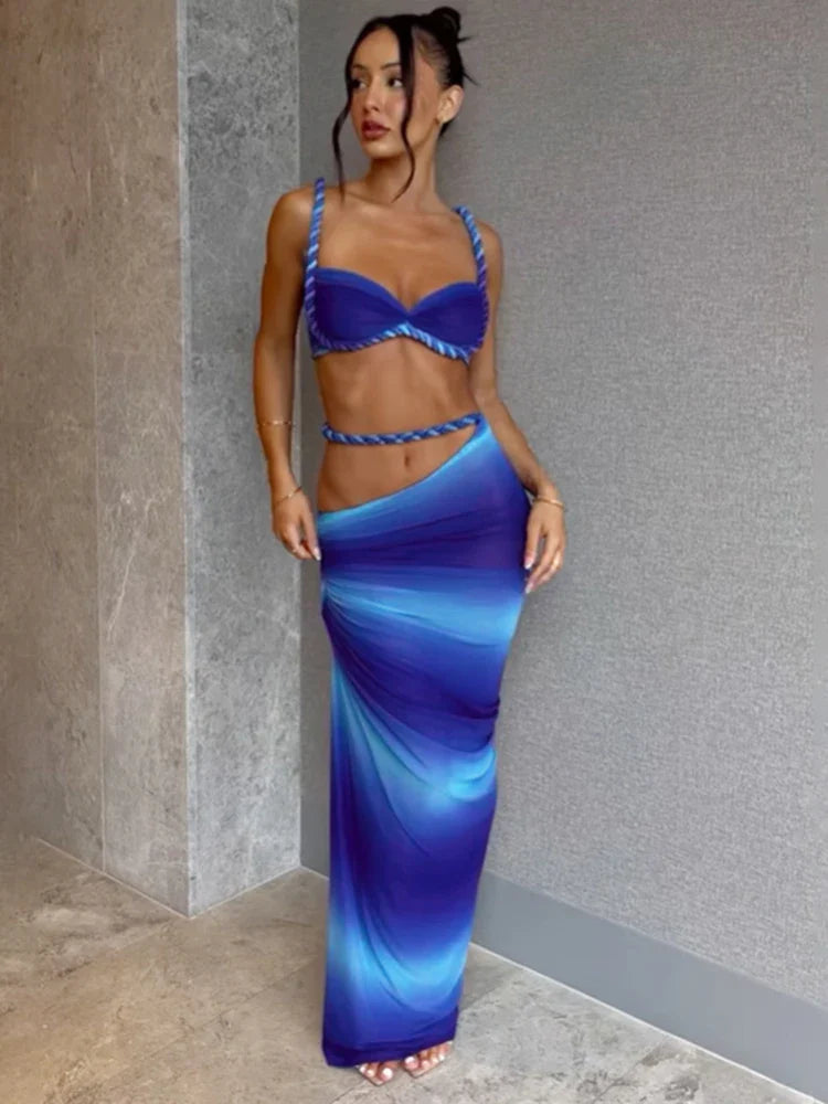 Velmira | Backless Skirt Set