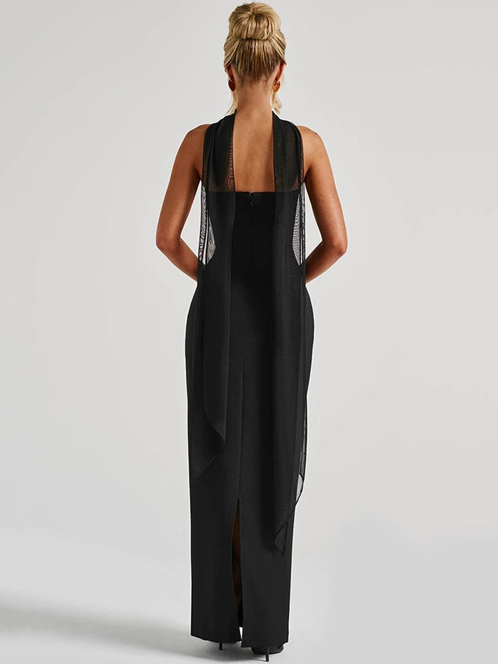Celestine - Scarf-Neck Maxi Dress