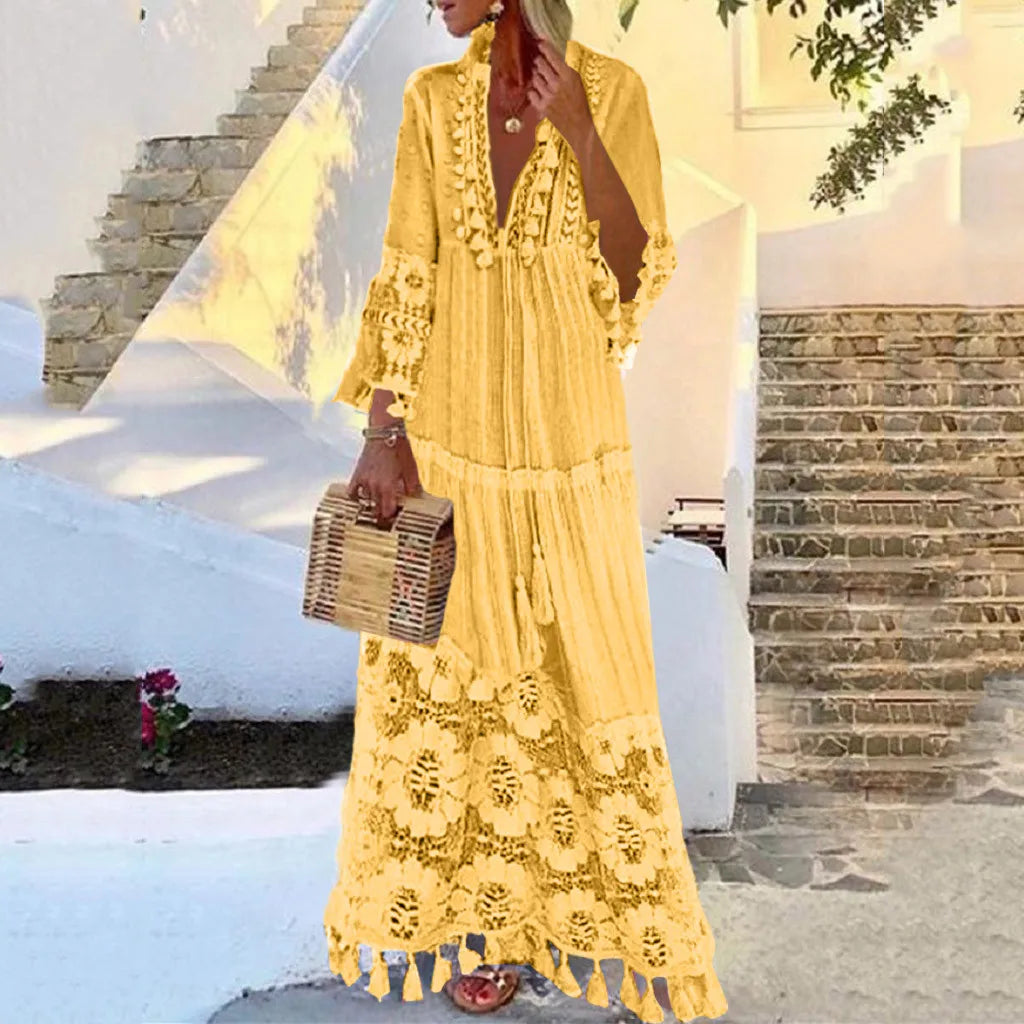 Izzy | Bohemian Lace Maxi Dress