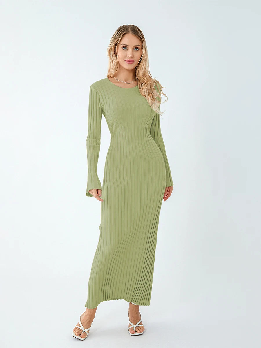 Mia - Ribbed Knit Maxi Dress