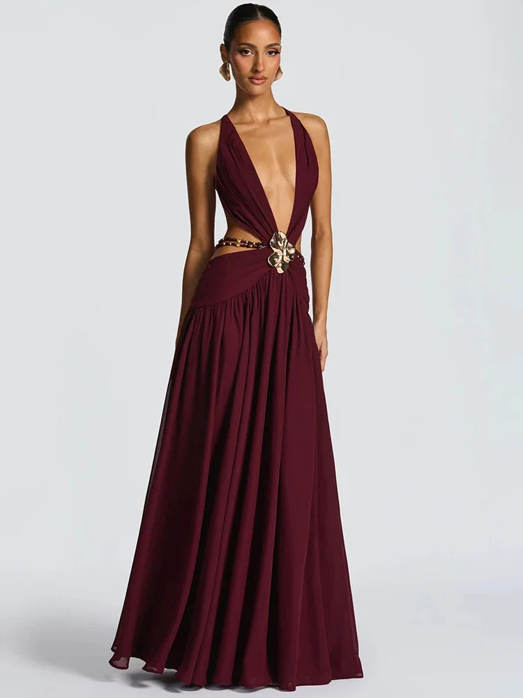 Cressida | Cut-Out Maxi Dress Burgundy