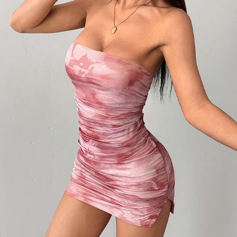 Luna - Blush Strapless Mini Dress