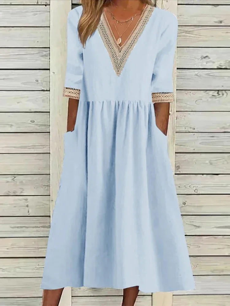 Estella | Breezy Lace Midi Dress