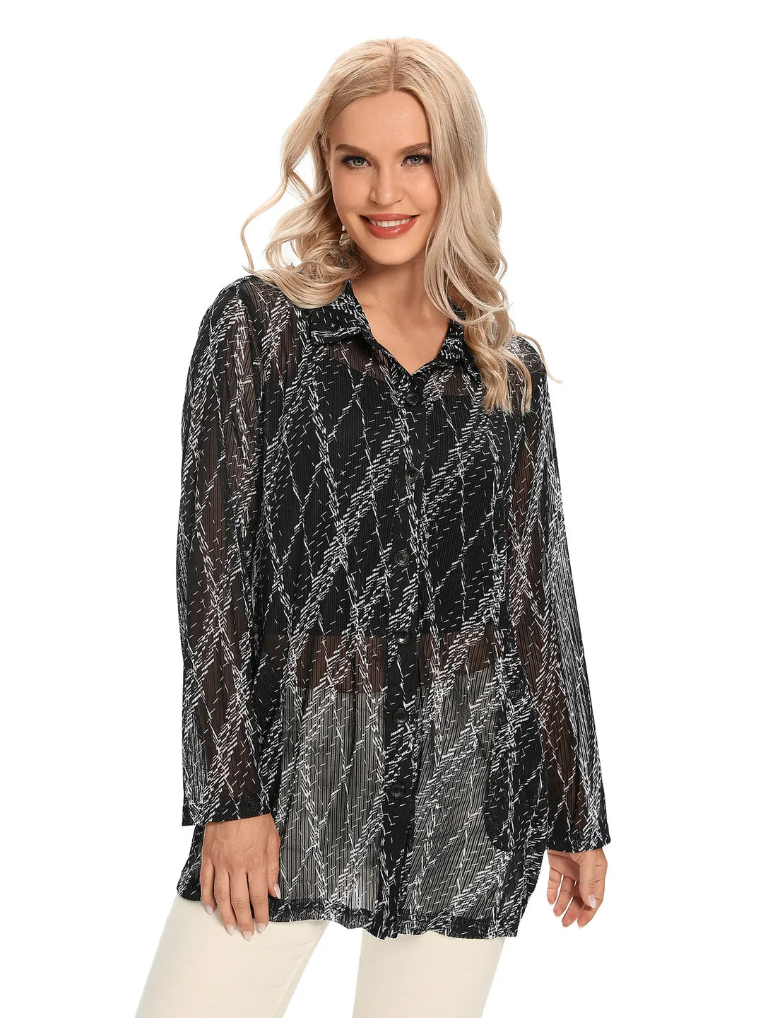 Scarlett - Sheer Print Shirt