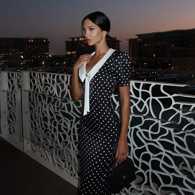 Amelia | Polka Dot Maxi Dress