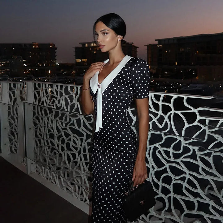 Amelia | Polka Dot Maxi Dress