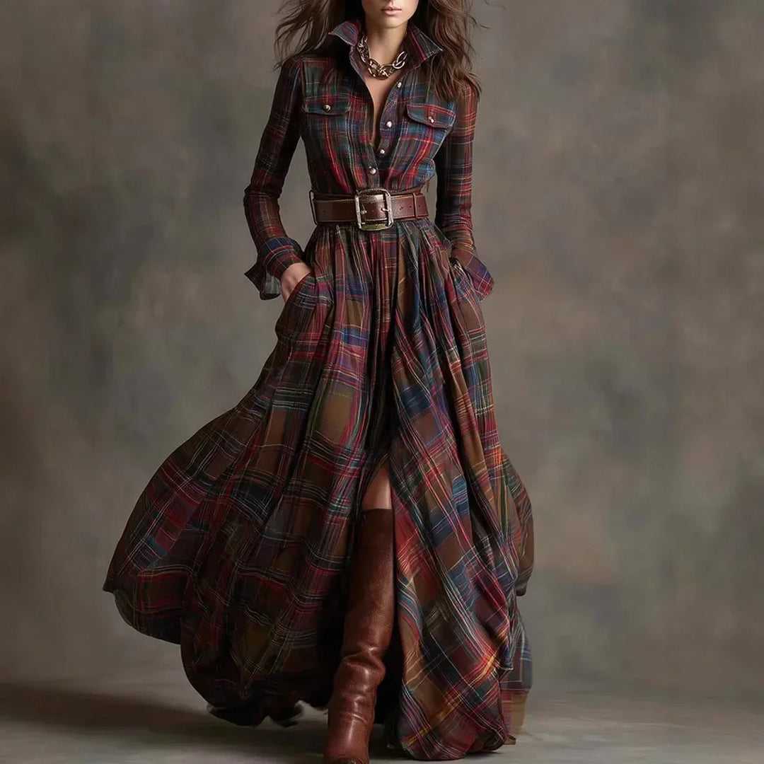 Bryanna | Plaid Maxi Dress