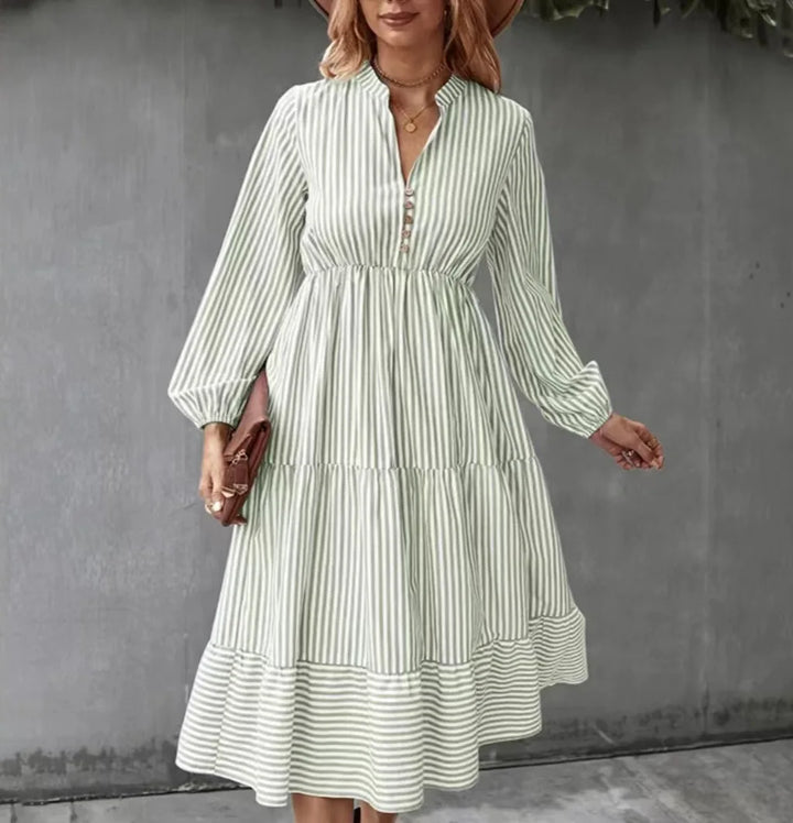 Kaitlyn | Retro Striped Maxi Dress