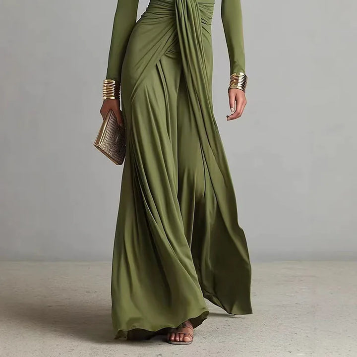 Leonora · Maxi dress with draped neckline