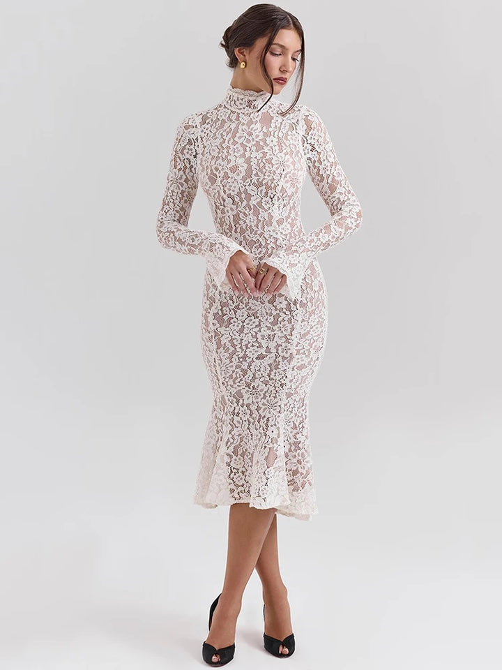 Elira - Lace Contour Midi Dress