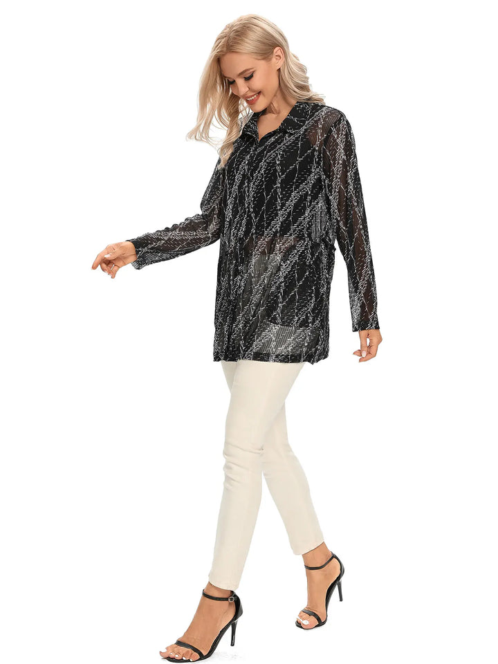 Scarlett - Sheer Print Shirt