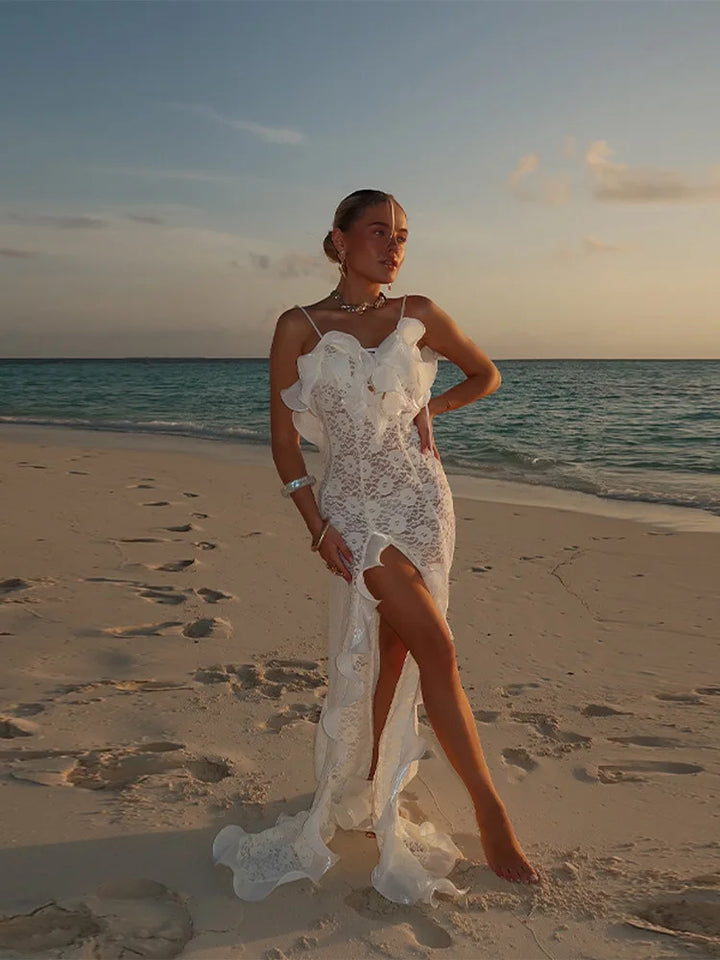 Zarelle | Ruffle Cut-Out Maxi Dress