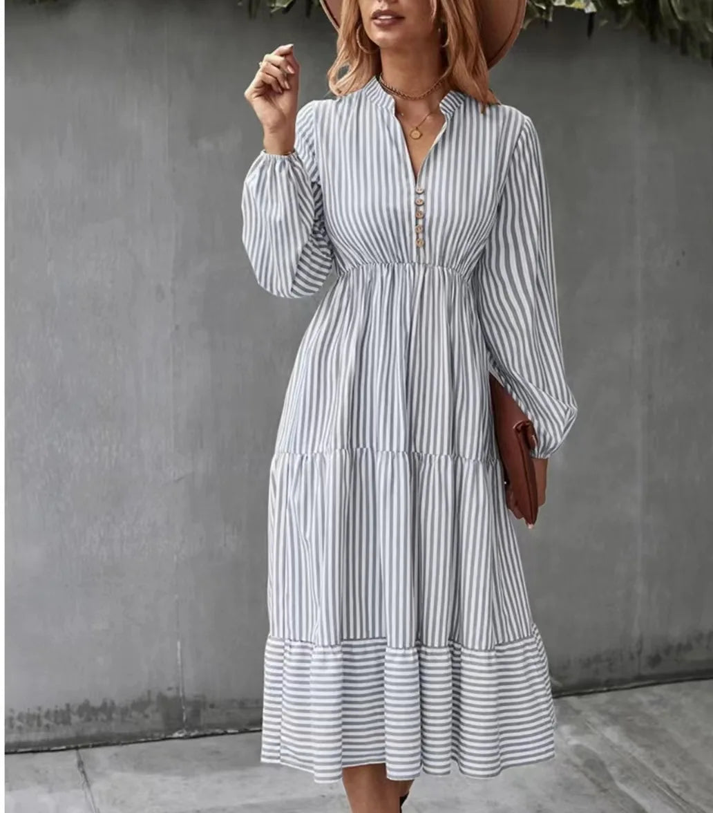 Kaitlyn | Retro Striped Maxi Dress