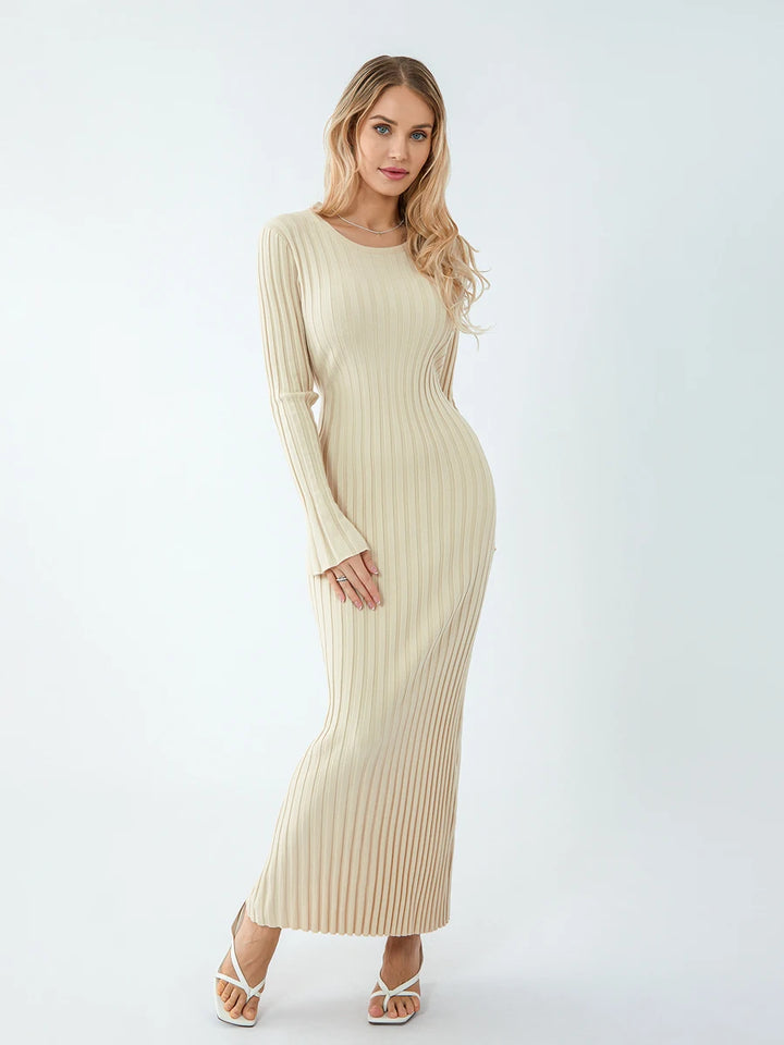 Mia - Ribbed Knit Maxi Dress