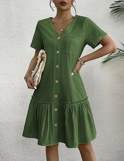 Keilah | Breezy Button Mini Dress