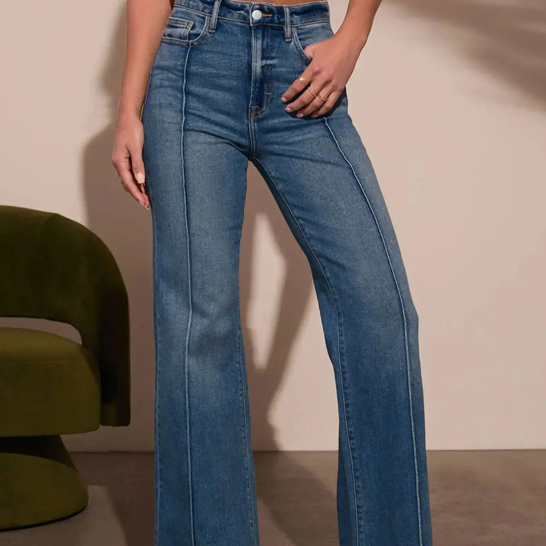 Lena - High-Waist Wide-Leg Jeans