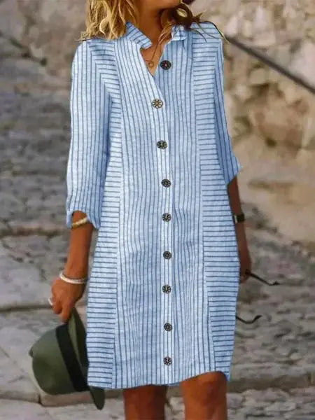 Doris | Striped Shirt Dress