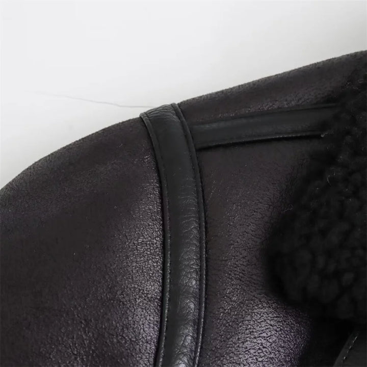 Talia - Faux‑Suede Belted Jacket