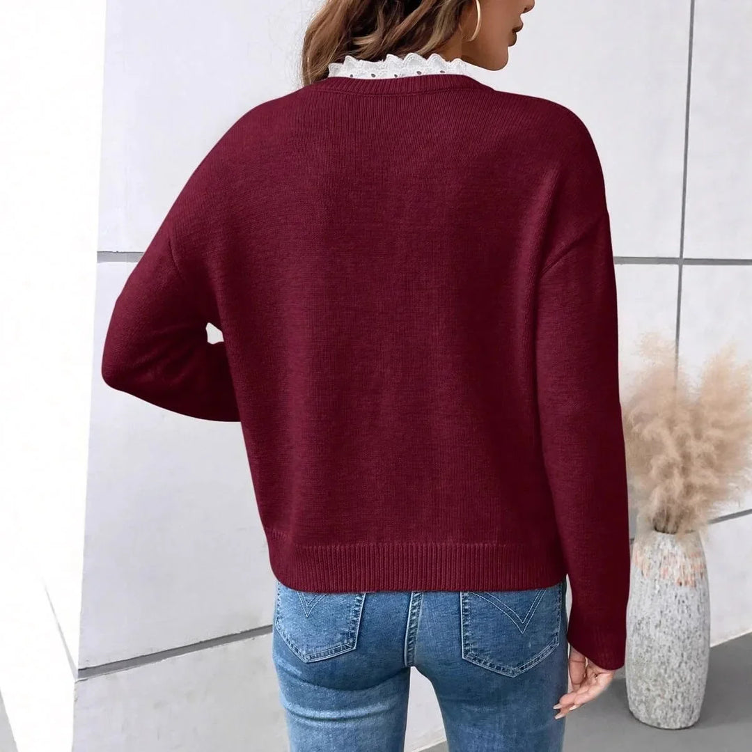 Jane | Ruffle V-neck Sweater