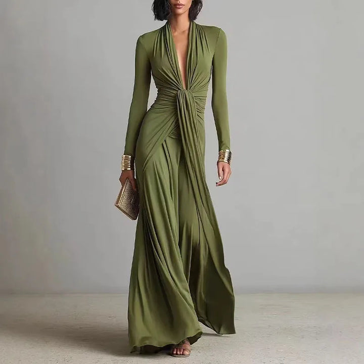 Leonora · Maxi dress with draped neckline