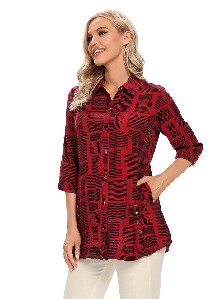 Evie - Casual  Button-Through Blouse
