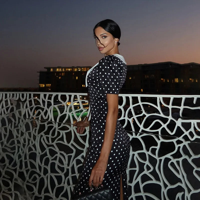 Amelia | Polka Dot Maxi Dress