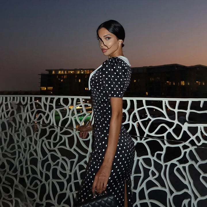 Amelia | Polka Dot Maxi Dress