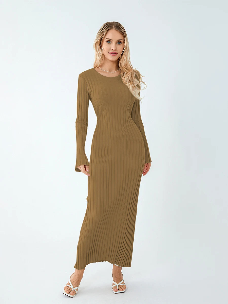 Mia - Ribbed Knit Maxi Dress