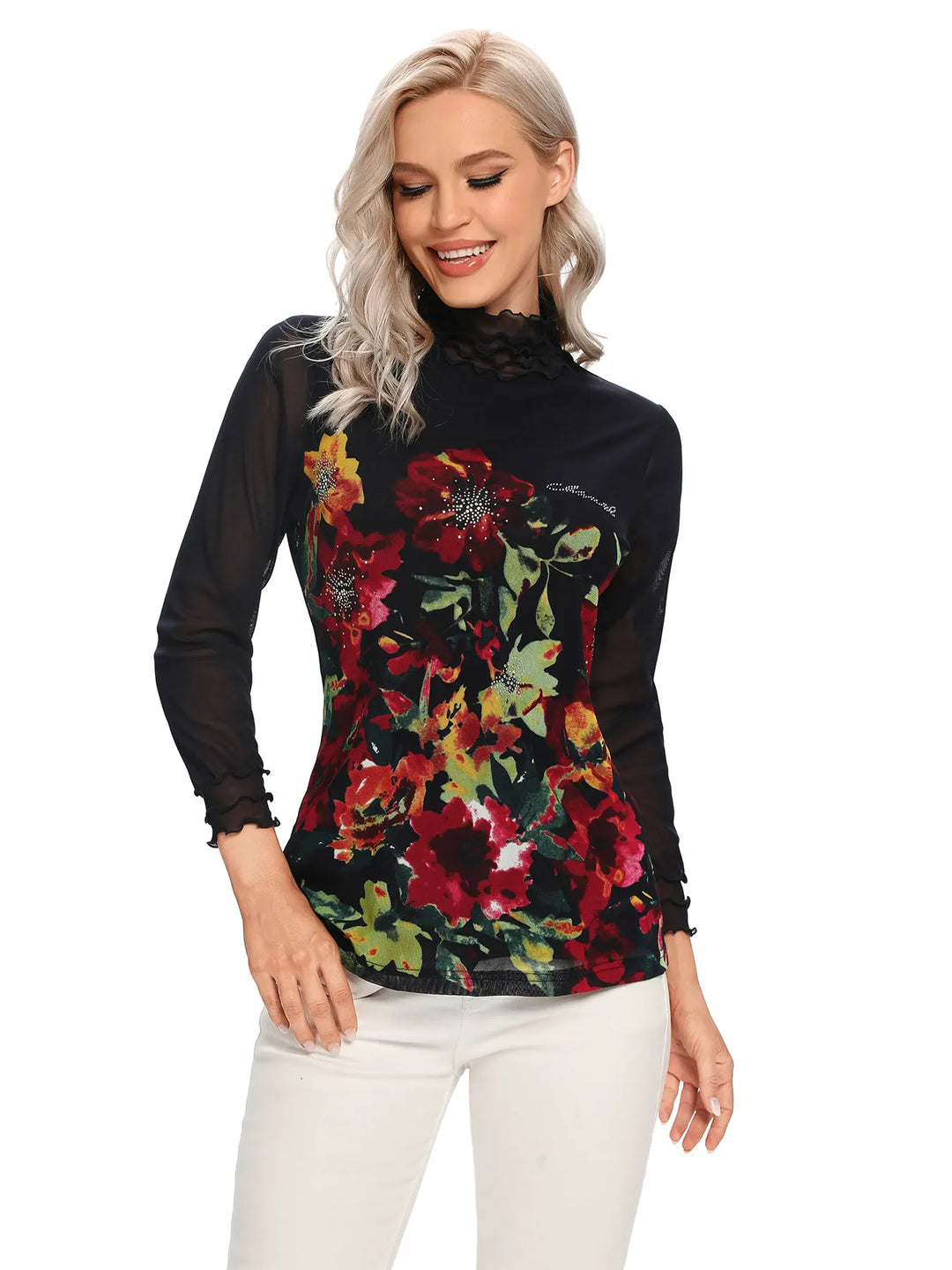 Elena - Elegant High-Neck Top