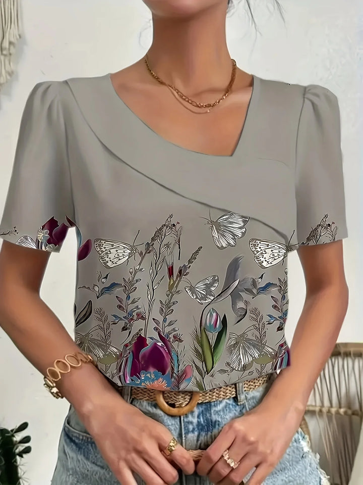 Grace - Soft Butterfly Print Blouse