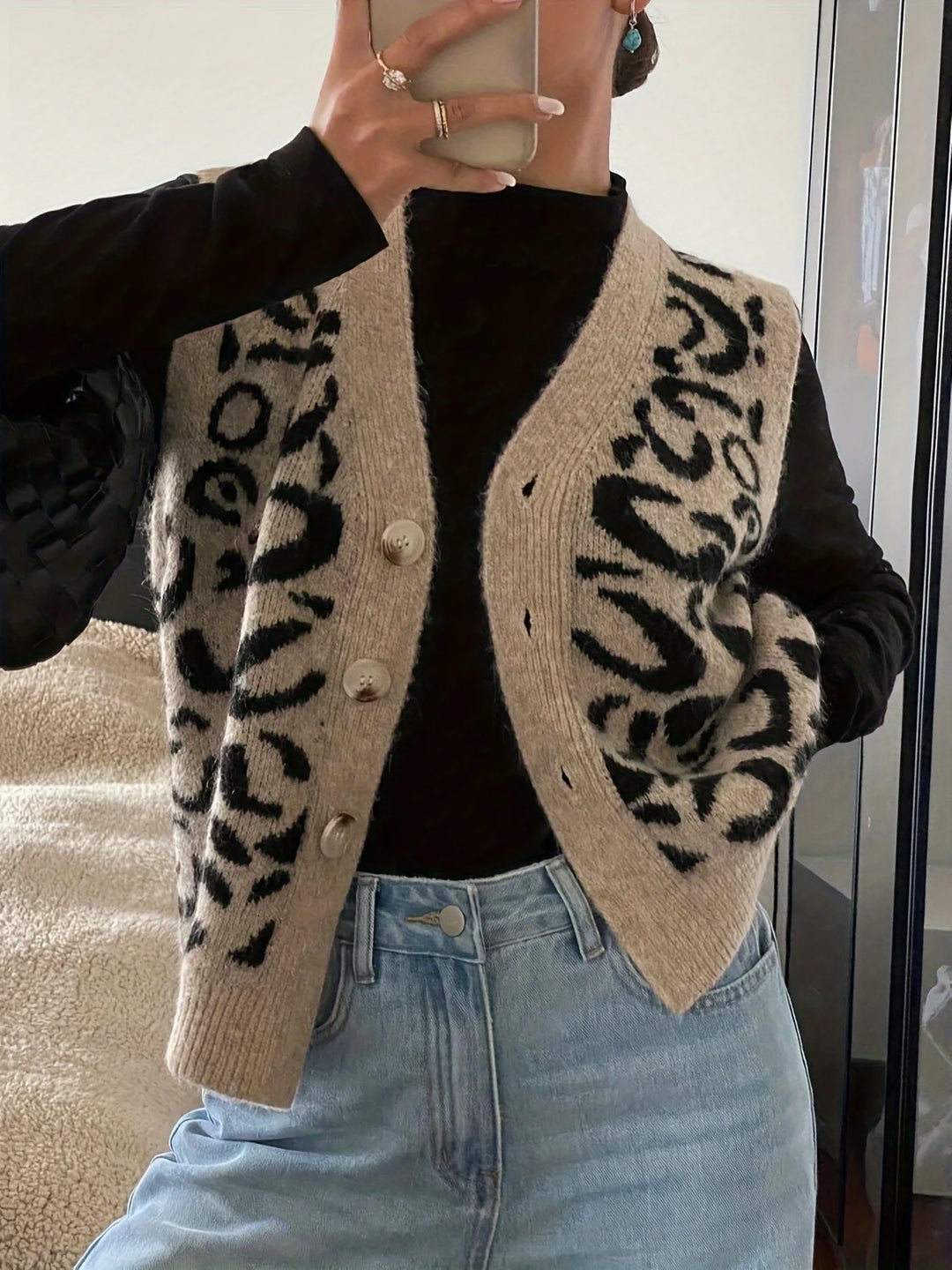 Nova - Leopard Knit Vest