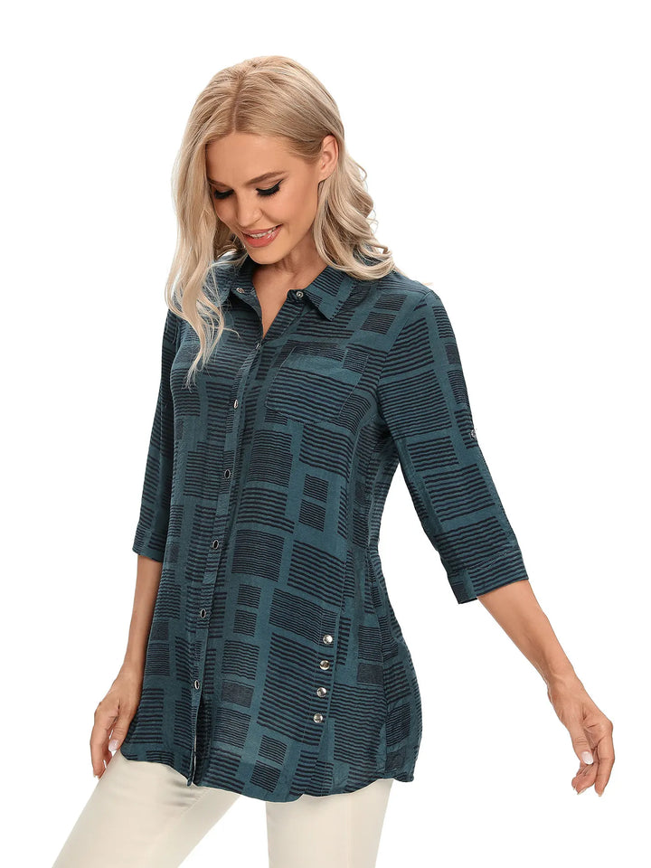 Evie - Casual  Button-Through Blouse