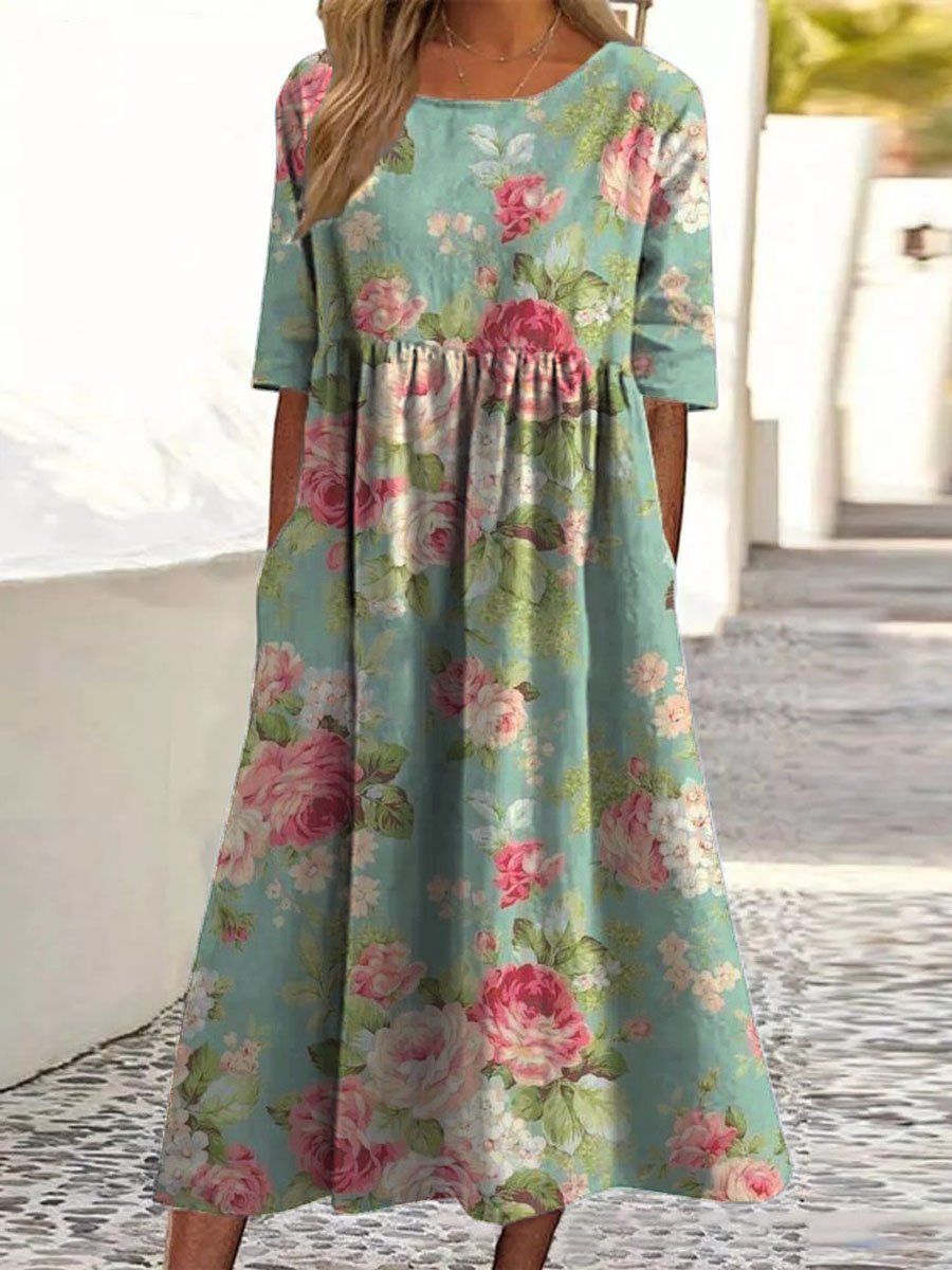 Elmira | Relaxed Floral Midi Dress