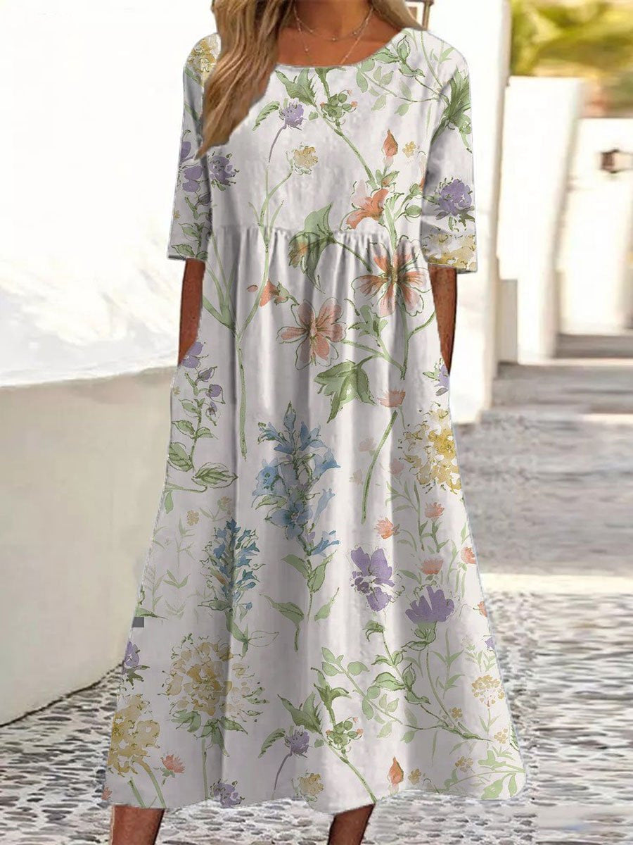 Elmira | Relaxed Floral Midi Dress