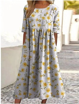 Elmira | Relaxed Floral Midi Dress
