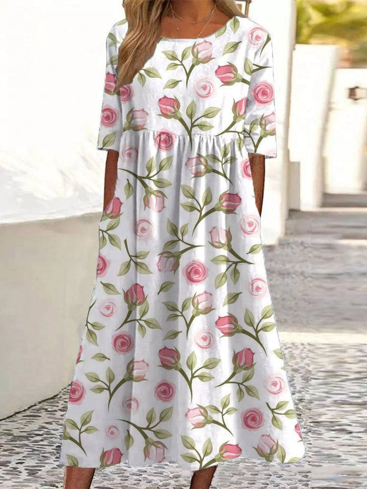 Elmira | Relaxed Floral Midi Dress