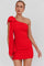Camilla | One-Shoulder Mini Dress -Red